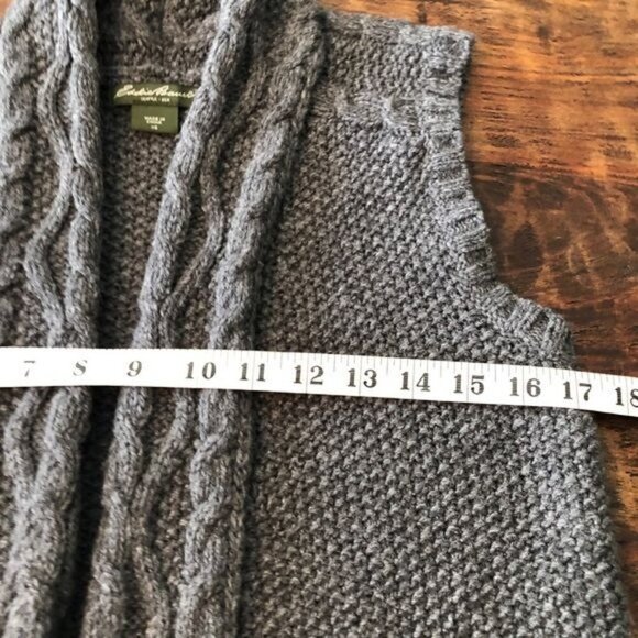 Eddie Bauer Grey Wool Cardigan Vest With Pockets XS - Picture 5 of 13